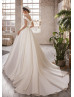 Pearl Beaded Ivory Satin Royal Wedding Dress